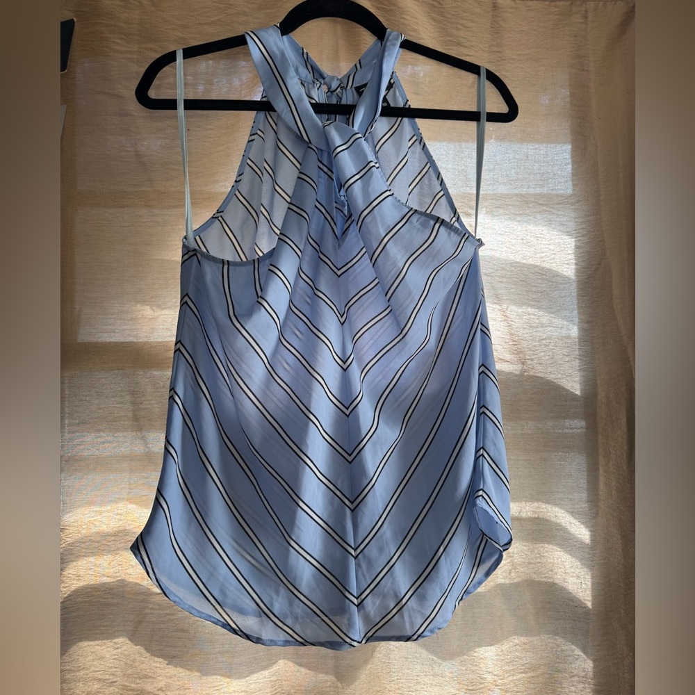 7th Avenue Design Studio Blue Striped Halter Top – Size M